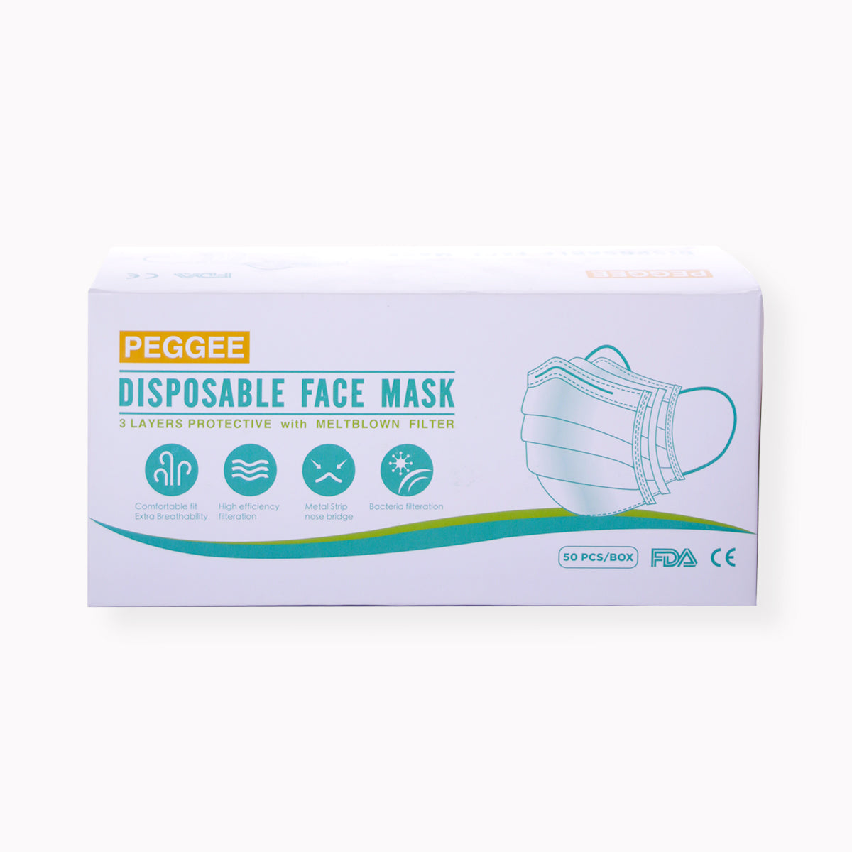 Zaštitna maska ​​za lice 3-slojna 50 komada